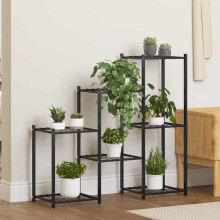 Berkfield Flower Stand 83x25x80 cm Black Iron