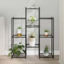 Berkfield Flower Stand 83x25x100 cm Black Iron