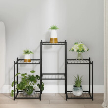 Berkfield Flower Stand 83x25x60 cm Black Iron