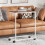 Berkfield Side Table with Wheels White 55x35x70 cm Engineered Wood 1