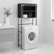 Berkfield 2-Tier Storage Rack over Laundry Machine Black 71x29.5x170.5 cm Iron