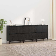 Berkfield Sideboards 3 pcs Black Oak 60 x 35 x 70 cm Engineered Wood