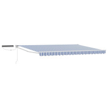 Berkfield Electric Retractable Awning Blue and White 4.5 x 3 m