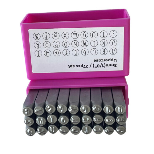 Professionele stalen letternummerponsen 3 mm lederen-Stijl A