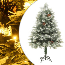 Berkfield Pre-lit Christmas Tree with Pine Cones Green 150 cm PVC&PE
