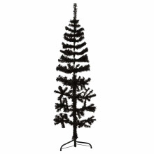 Berkfield Slim Artificial Half Christmas Tree with Stand Black 150 cm