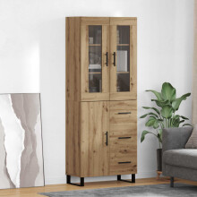 Berkfield Highboard with Drawer 2 pcs Artisan Oak Engineered Wood