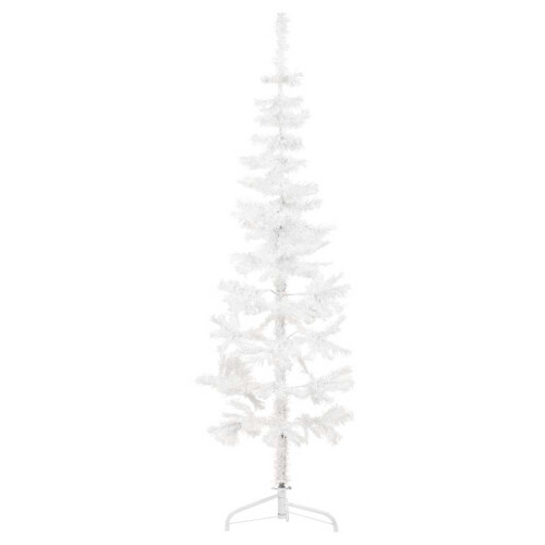 Berkfield Slim Artificial Half Christmas Tree with Stand White 180 cm