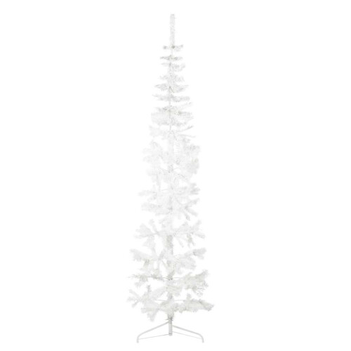 Berkfield Slim Artificial Half Christmas Tree with Stand White 210 cm