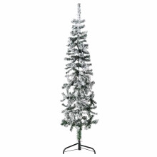 Berkfield Slim Artificial Half Christmas Tree with Flocked Snow 150 cm