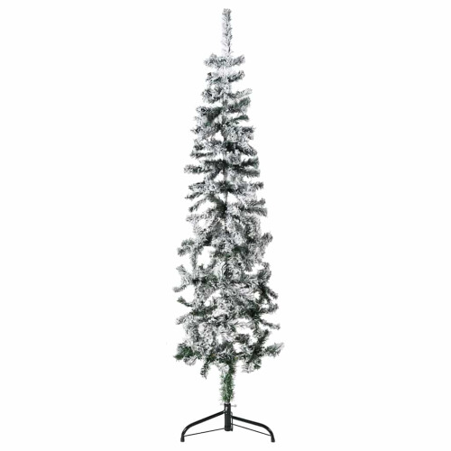 Berkfield Slim Artificial Half Christmas Tree with Flocked Snow 150 cm