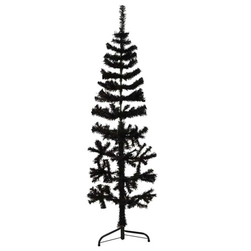 Berkfield Slim Artificial Half Christmas Tree with Stand Black 120 cm