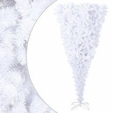 Berkfield Upside-down Artificial Christmas Tree with Stand White 240 cm