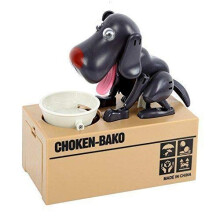 Cute Interactive Coin Eating Dog Piggy Bank for Kids, Choken Bako Money Saving Box Gift