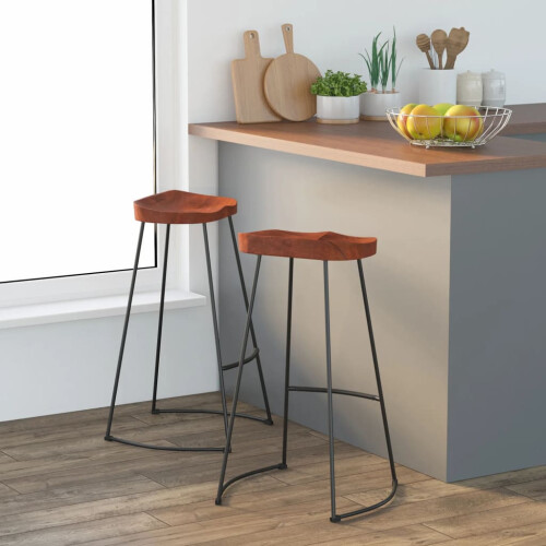 Berkfield Gavin Bar Stools 2 pcs 50x40x78 cm Solid Wood Mango