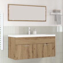 Berkfield Bathroom Cabinet Artisan Oak 100 x 38.5 x 46 cm Engineered Wood