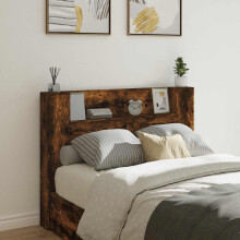 Berkfield Headboard Smoked Oak 140 x 16.5 x 103.5 cm Engineered Wood