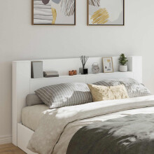 Berkfield Headboard White 200 x 16.5 x 103.5 cm Engineered Wood