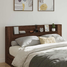 Berkfield Headboard Brown Oak 200 x 16.5 x 103.5 cm Engineered Wood