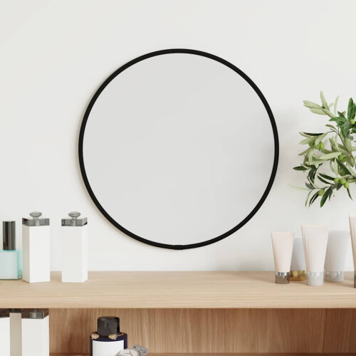 Berkfield Wall Mirror Black ò 30 cm Round