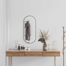 Berkfield Wall Mirror Black 80x35 cm Oval