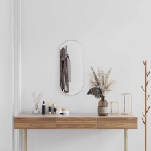 Berkfield Wall Mirror Silver 70x30 cm Oval