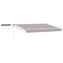 Berkfield Electric Retractable Awning Light Grey and White 3 x 2.5 m