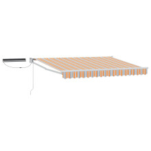 Berkfield Electric Retractable Awning Grey, Orange and White 3.5 x 2.5 m