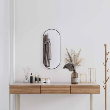 Berkfield Wall Mirror Black 70x30 cm Oval