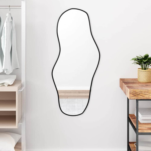 Berkfield Wall Mirror Black 100x45 cm
