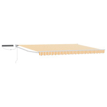 Berkfield Electric Retractable Awning Yellow and White 4 x 3 m