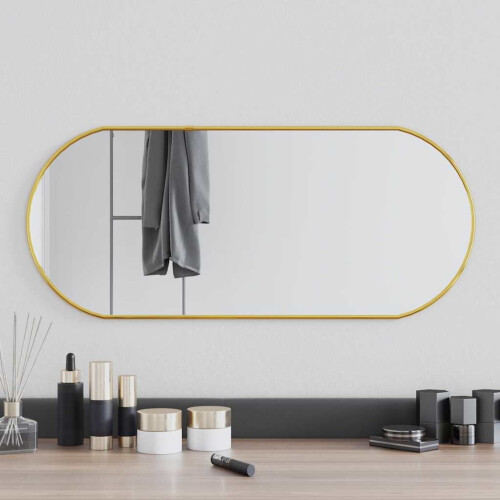 Berkfield Wall Mirror Gold 70x30 cm Oval