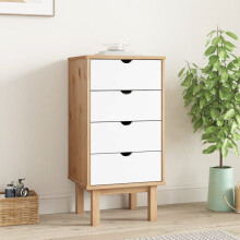 Berkfield Drawer Cabinet OTTA Brown&White 45x39x90cm Solid Wood Pine