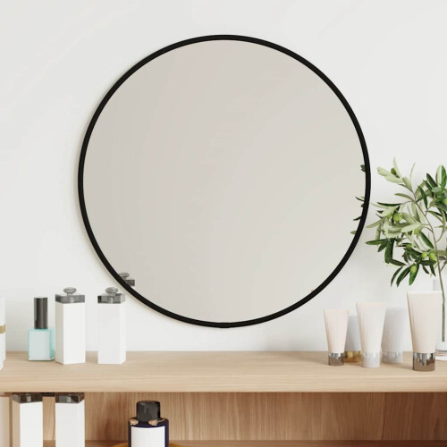 Berkfield Wall Mirror Black ò 40 cm Round