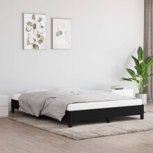 Berkfield Bed Frame without Mattress Black 135x190 cm Double Double Fabric