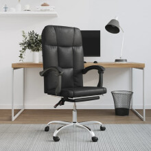 Berkfield Reclining Office Chair Black Faux Leather