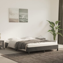 Berkfield Bed Frame without Mattress Dark Grey 135x190 cm Double Double Velvet