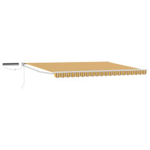 Berkfield Electric Retractable Awning Yellow, Grey and White 5 x 3 m