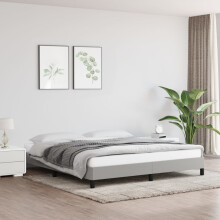 Berkfield Bed Frame without Mattress Light Grey Super King Fabric
