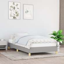 Berkfield Bed Frame without Mattress Light Grey 90x190 cm Single Single Fabric
