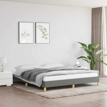 Berkfield Bed Frame without Mattress Dark Grey 180x200cm Super King Fabric
