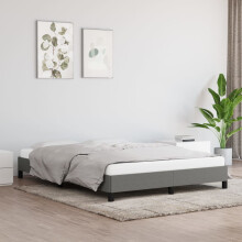 Berkfield Bed Frame without Mattress Dark Grey 135x190 cm Double Double Fabric