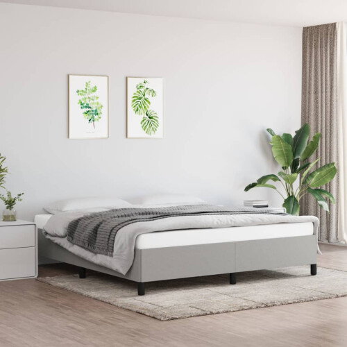 Berkfield Bed Frame without Mattress Light Grey Super King Fabric