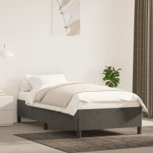 Berkfield Bed Frame without Mattress Dark Grey 90x190 cm Single Single Velvet