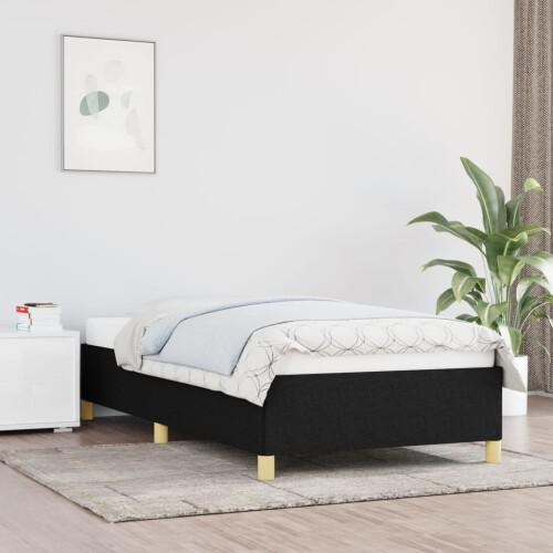 Berkfield Bed Frame without Mattress Black 90x190 cm Single Single Fabric