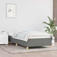 Berkfield Bed Frame without Mattress Dark Grey 90x190 cm Single Single Fabric