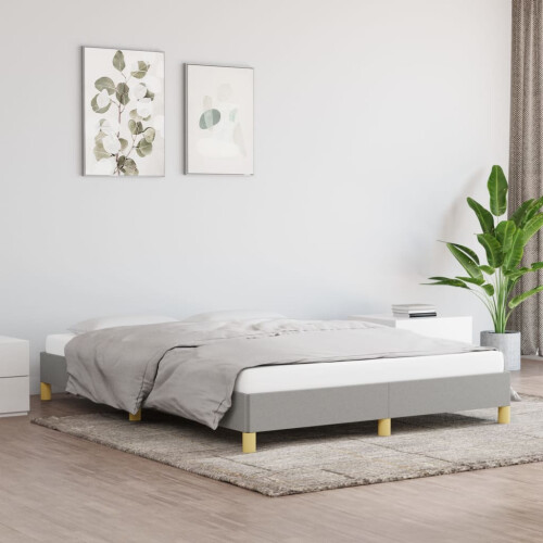 Berkfield Bed Frame without Mattress Light Grey 135x190 cm Double Double Fabric