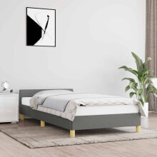 Berkfield Bed Frame without Mattress Dark Grey 90x190cm Single Fabric
