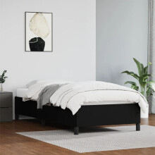 Berkfield Bed Frame without Mattress Black 90x190 cm Single Single Faux Leather