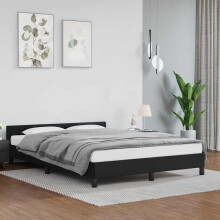 Berkfield Bed Frame without Mattress Black 135x190cm Double Faux Leather